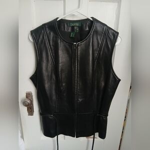 Leather Danier Leather Vest Women Clothing Vest Metal Biker Punk